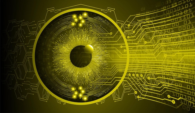 Fondo de concepto de tecnología futura del circuito cibernético del ojo