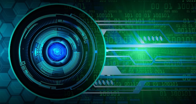 Fondo de concepto de tecnología futura del circuito cibernético del ojo