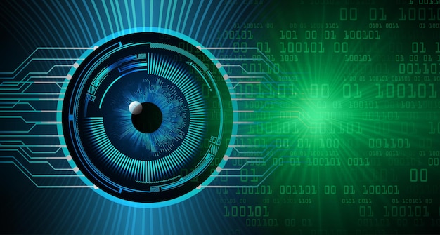 Fondo de concepto de tecnología futura del circuito cibernético del ojo