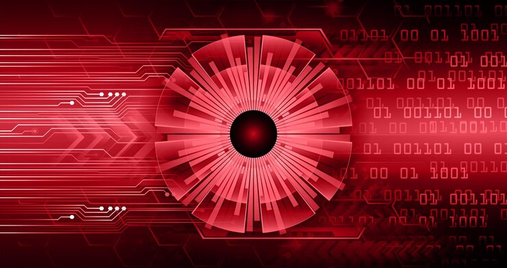 Vector fondo de concepto de tecnología futura del circuito cibernético del ojo