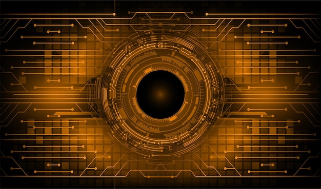 Fondo de concepto de tecnología futura del circuito cibernético del ojo