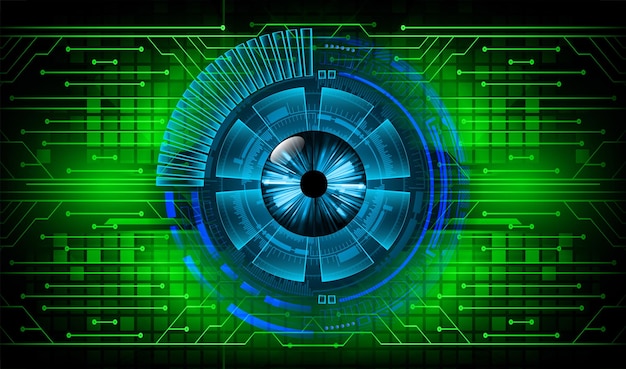 Fondo de concepto de tecnología futura del circuito cibernético del ojo