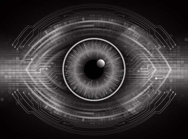 Fondo de concepto de tecnología futura del circuito cibernético del ojo