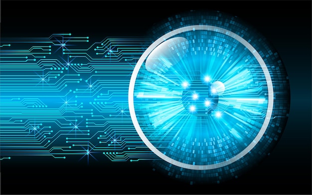 Fondo de concepto de tecnología futura de circuito cibernético de ojo