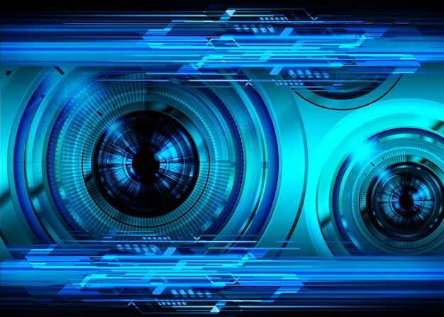 Fondo de concepto de tecnología futura de circuito cibernético de ojo