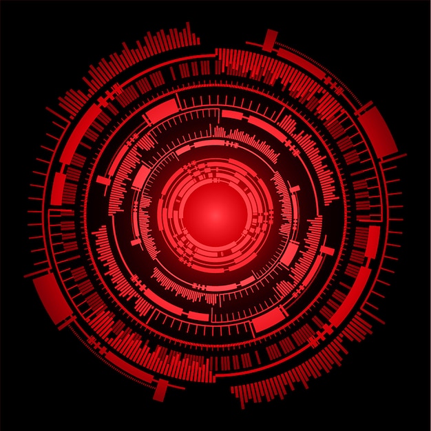 Fondo de concepto de tecnología futura de circuito cibernético de ojos rojos