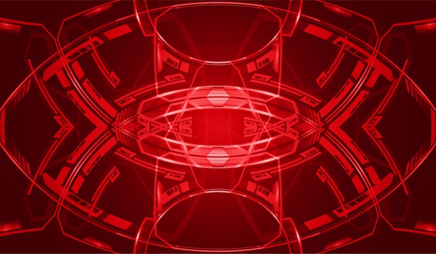 Fondo de concepto de tecnología futura de circuito cibernético rojo