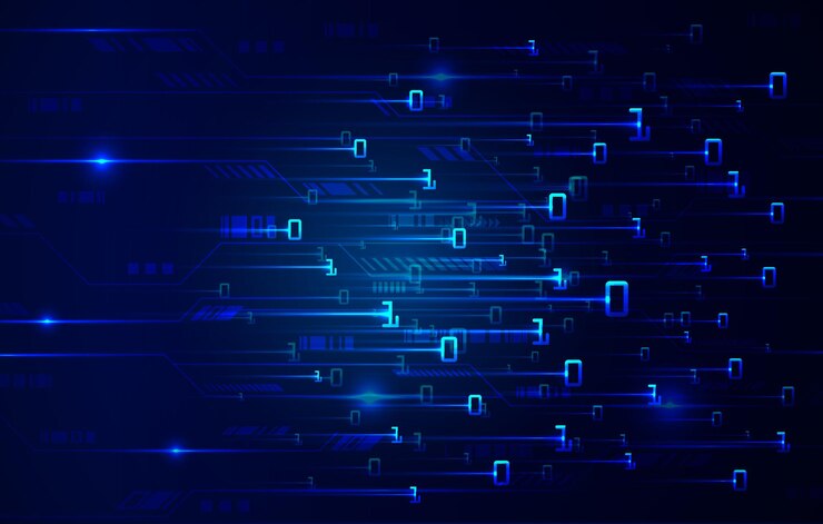 Vector fondo de concepto de tecnología futura de circuito cibernético de texto