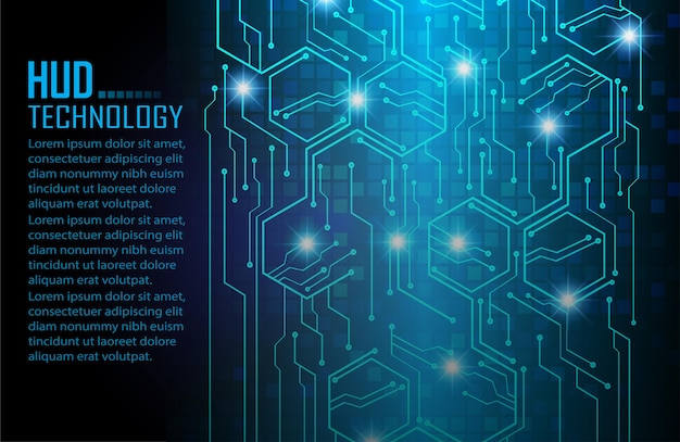 Fondo de concepto de tecnología futura de circuito cibernético de texto