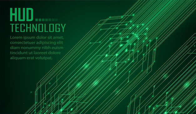 Fondo de concepto de tecnología futura de circuito cibernético de texto