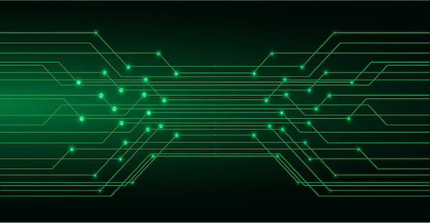 Fondo de concepto de tecnología futura de circuito cibernético verde