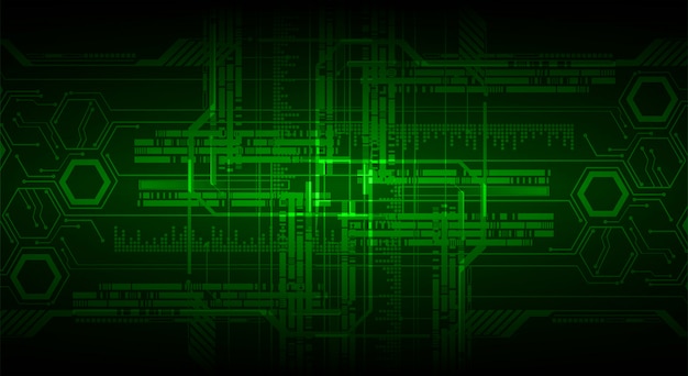 Fondo de concepto de tecnología futura de circuito cibernético verde
