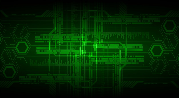 Vector fondo de concepto de tecnología futura de circuito cibernético verde