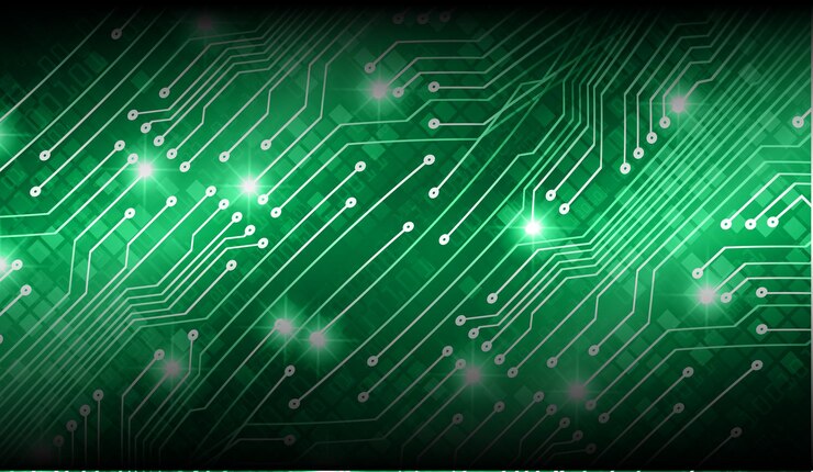 Vector fondo de concepto de tecnología futura de circuito cibernético