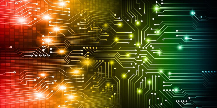 Vector fondo de concepto de tecnología futura de circuito cibernético