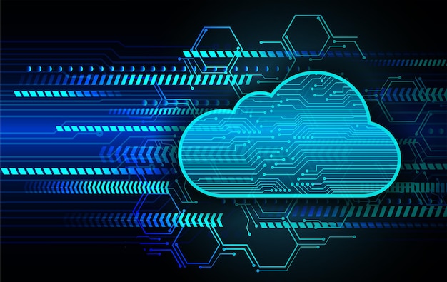 Fondo de concepto de tecnología futura de circuito de computación en nube