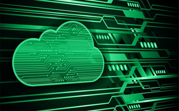 Vector fondo de concepto de tecnología futura de circuito de computación en la nube