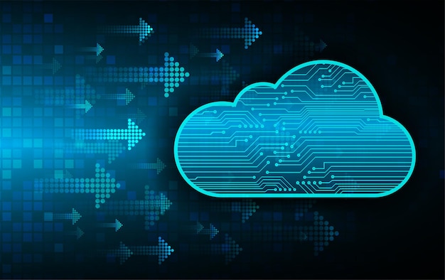 Fondo de concepto de tecnología futura de circuito de computación en la nube