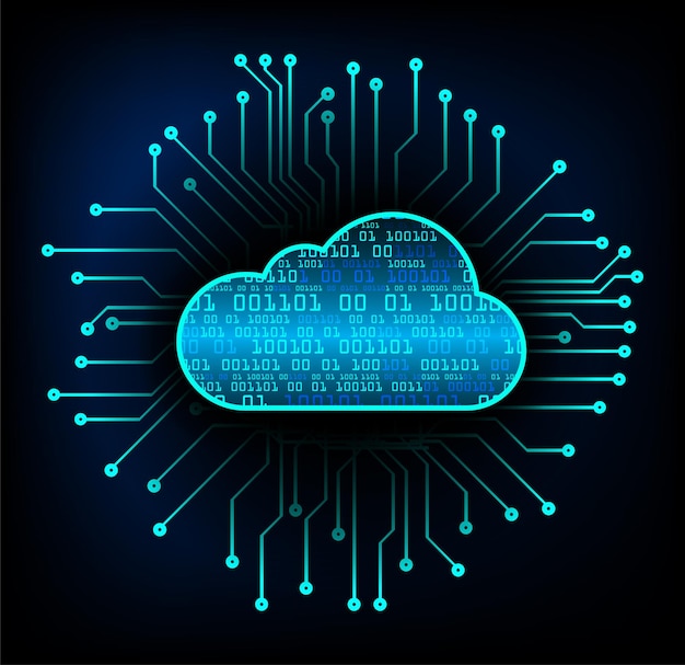 Vector fondo de concepto de tecnología futura de circuito de computación en la nube