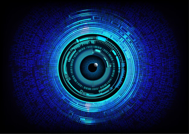 Fondo de concepto de tecnología futura de circuito ojo azul cyber