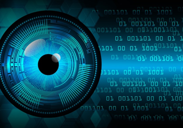 Fondo de concepto de tecnología futura de circuito ojo azul cyber