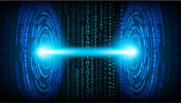 Fondo de concepto de tecnología futura de circuito ojo azul cyber