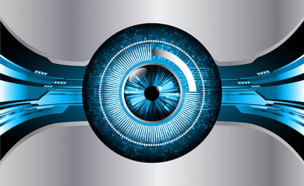 Fondo de concepto de tecnología futura de circuito ojo azul cyber