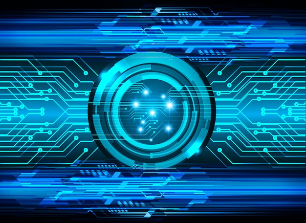 Fondo de concepto de tecnología futura de circuito ojo azul cyber