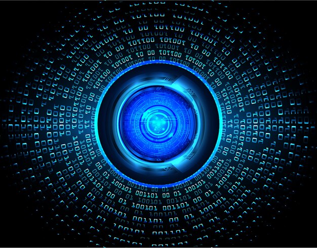 Fondo de concepto de tecnología futura de circuito ojo azul cyber