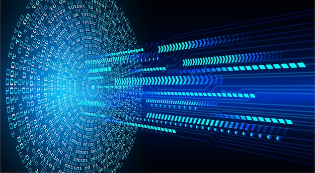 Fondo de concepto de tecnología futura de circuito ojo azul cyber