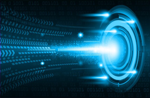 Fondo de concepto de tecnología futura de circuito ojo azul cyber