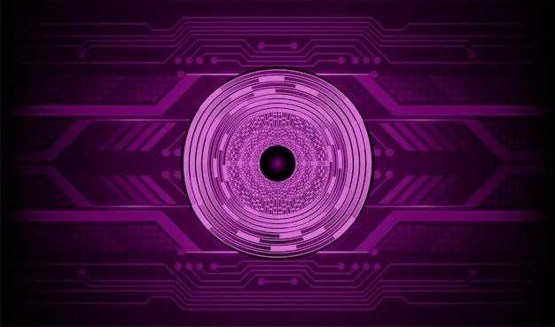 Fondo de concepto de tecnología futura de circuito púrpura cyber eye