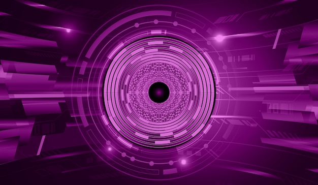 Fondo de concepto de tecnología futura de circuito púrpura cyber eye