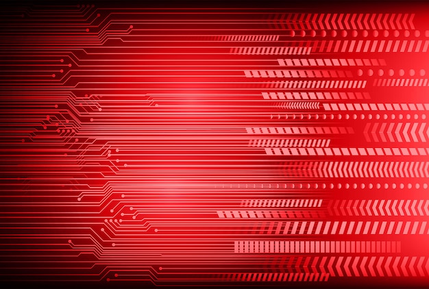 Fondo de concepto de tecnología futura de circuito rojo cibernético