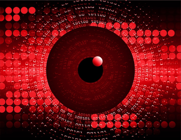 Vector fondo de concepto de tecnología futura de circuito rojo cibernético