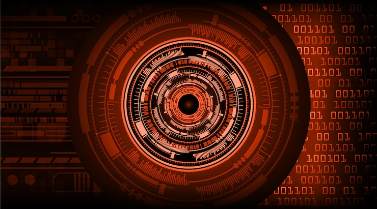 Vector fondo de concepto de tecnología futura de circuito rojo cibernético
