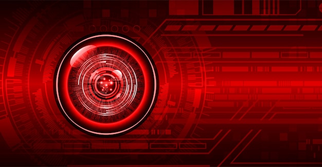 Fondo de concepto de tecnología futura de circuito rojo cibernético