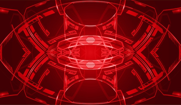 Vector fondo de concepto de tecnología futura de circuito rojo cibernético