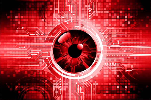 Vector fondo de concepto de tecnología futura de circuito rojo cibernético