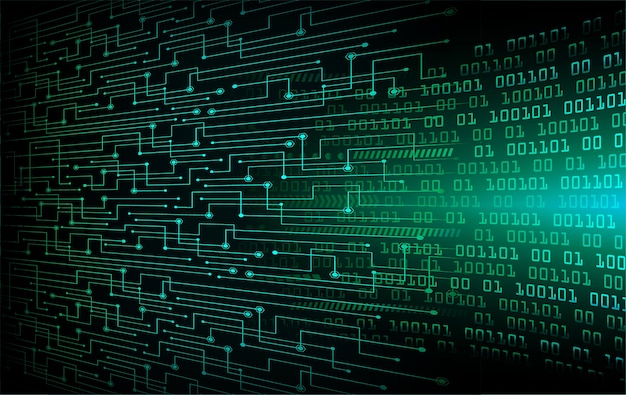 Fondo de concepto de tecnología futura de circuito verde cibernético