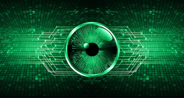 Fondo de concepto de tecnología futura de circuito verde cyber eye