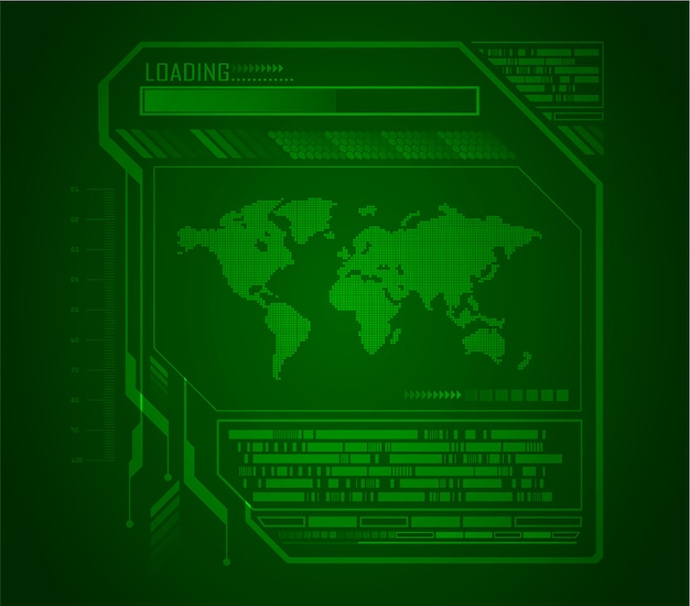 Fondo de concepto de tecnología futura de circuito verde mundo cibernético