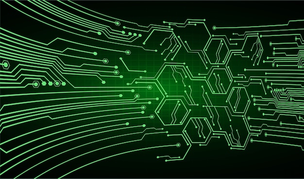 Fondo de concepto de tecnología futura cyber verde