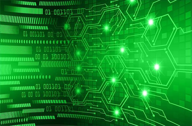 Fondo de concepto de tecnología futura cyber verde