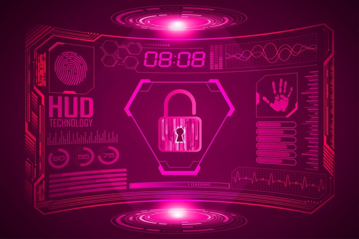Vector fondo del concepto de tecnología futura de padlock hud
