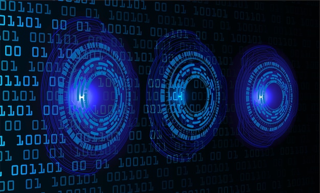 Fondo de concepto de tecnología futuro cyber ojo azul