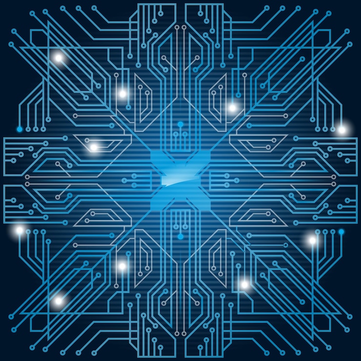 Vector fondo de concepto de tecnología con malla de alambre y espacio de texto fondo de circuito de tecnología abstracta