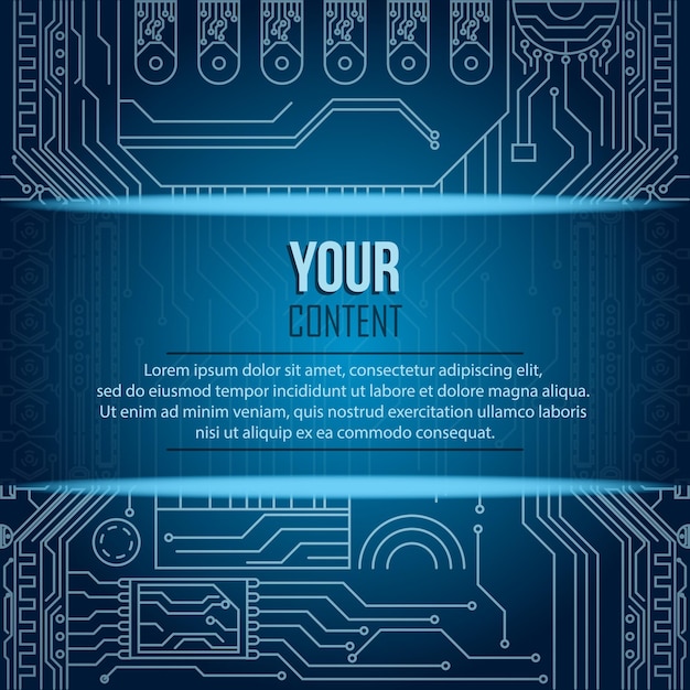 Fondo de concepto de tecnología con malla de alambre y espacio de texto Fondo de circuito de tecnología abstracta