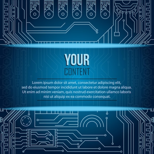 Fondo de concepto de tecnología con malla de alambre y espacio de texto fondo de circuito de tecnología abstracta