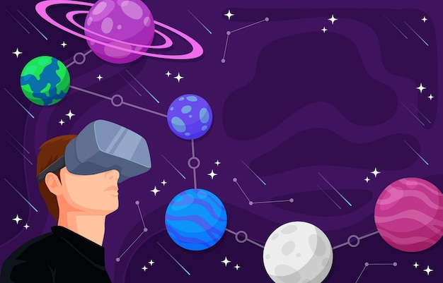 Vector fondo del concepto de universo virtual